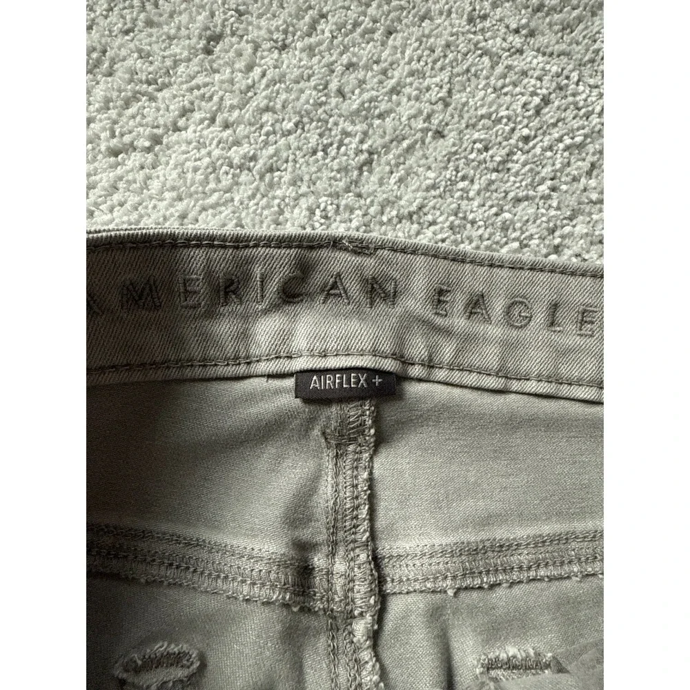 American Eagle Mens‎ Slim Fit Airflex Gray Distressed Jeans 30x34